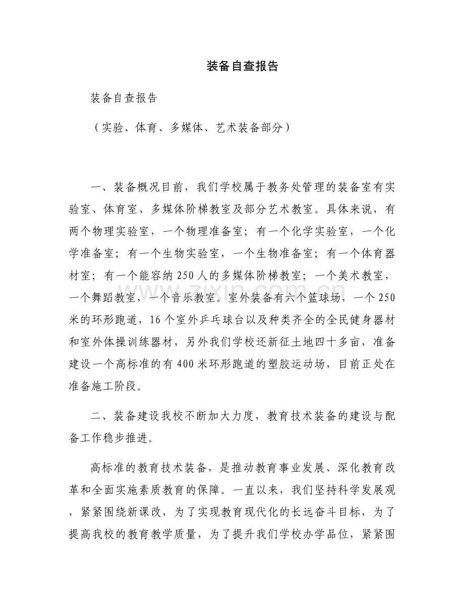 装备自查报告.docx_第1页