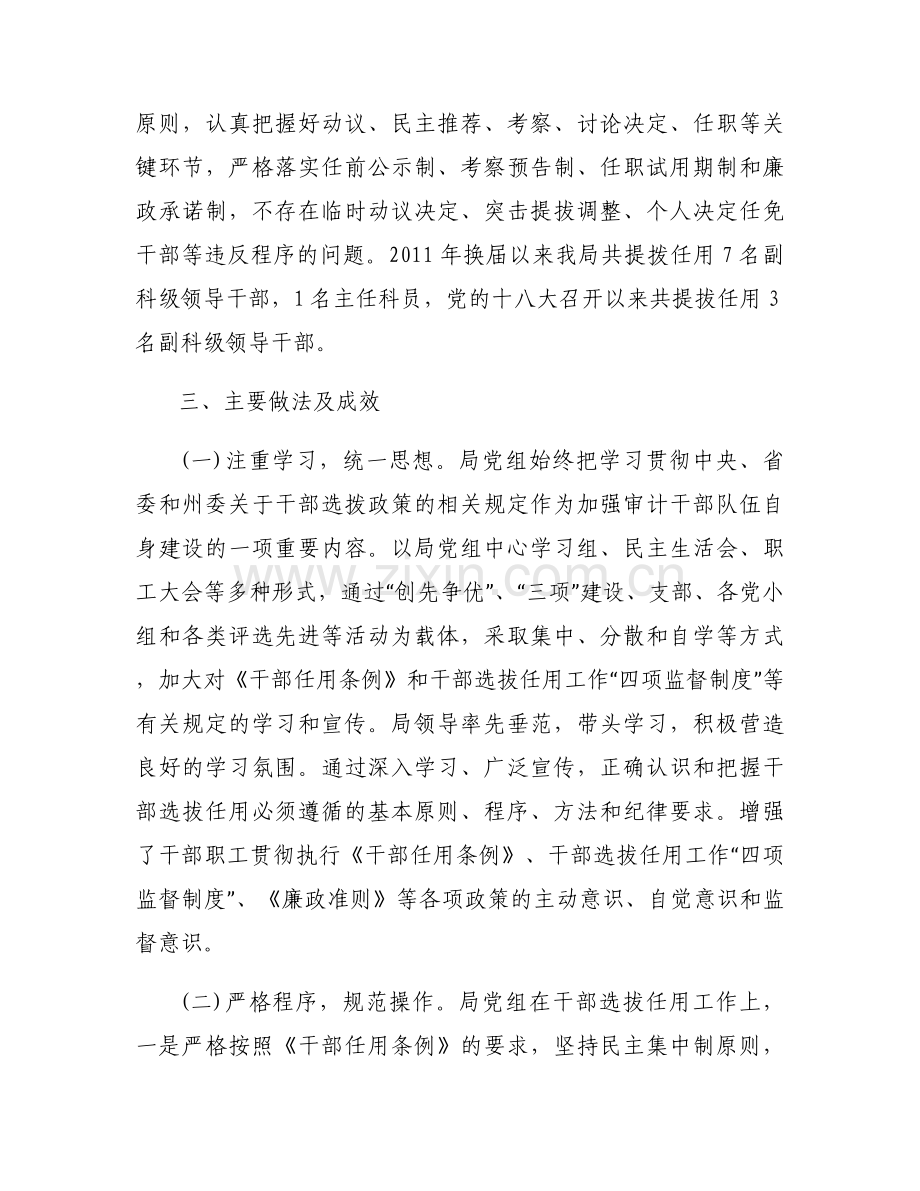 干部选拔任用工作情况的自查报告.docx_第2页