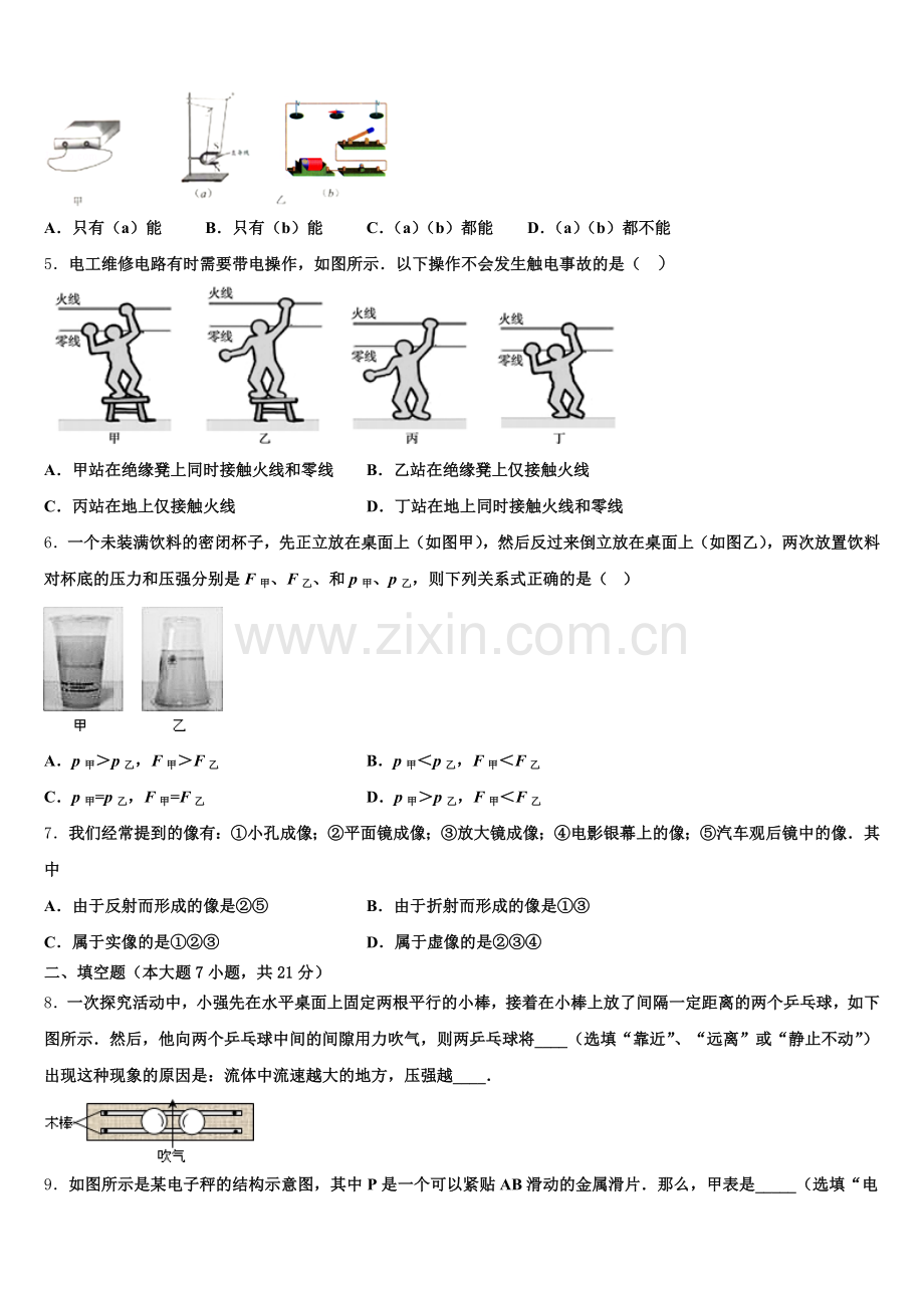 2025届湖南省岳阳市长炼中学初三中考模拟测试（二）物理试题含解析.doc_第2页