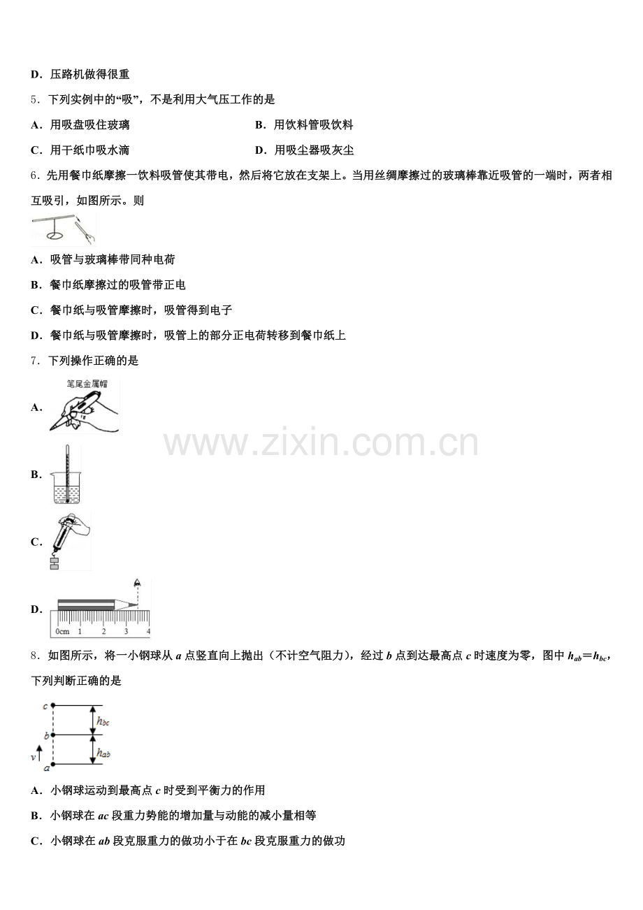 内蒙古巴彦淖尔市2025年下学期初三物理试题第二次适应性测试试卷含解析.doc_第2页