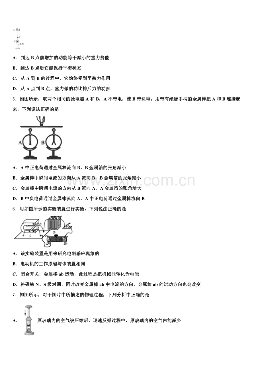 山东省青岛市广雅中学2024-2025学年初三TOP300七月尖子生联考物理试题含解析.doc_第2页
