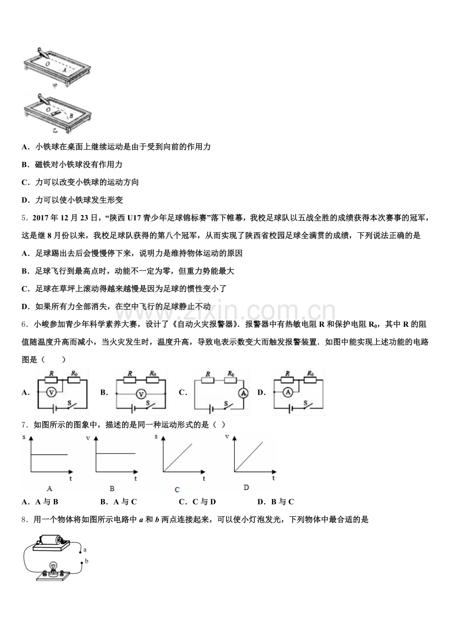 2025年湖南省长沙市怡雅校初三下学期期末质量抽测物理试题试卷含解析.doc_第2页