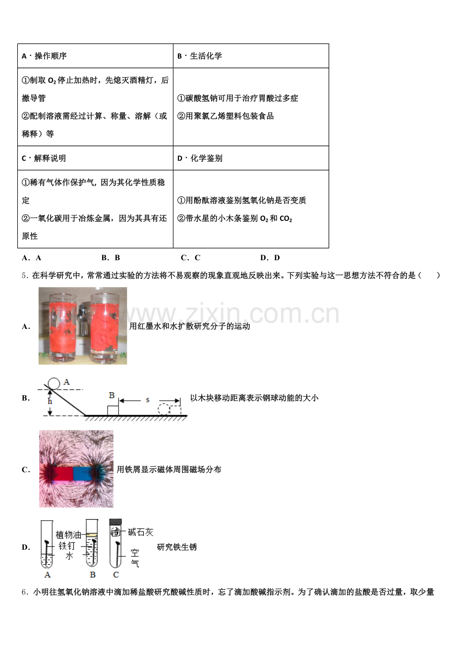 2025年陕西省榆林市绥德重点中学初三下学期自测卷（二）线下考试化学试题含解析.doc_第2页