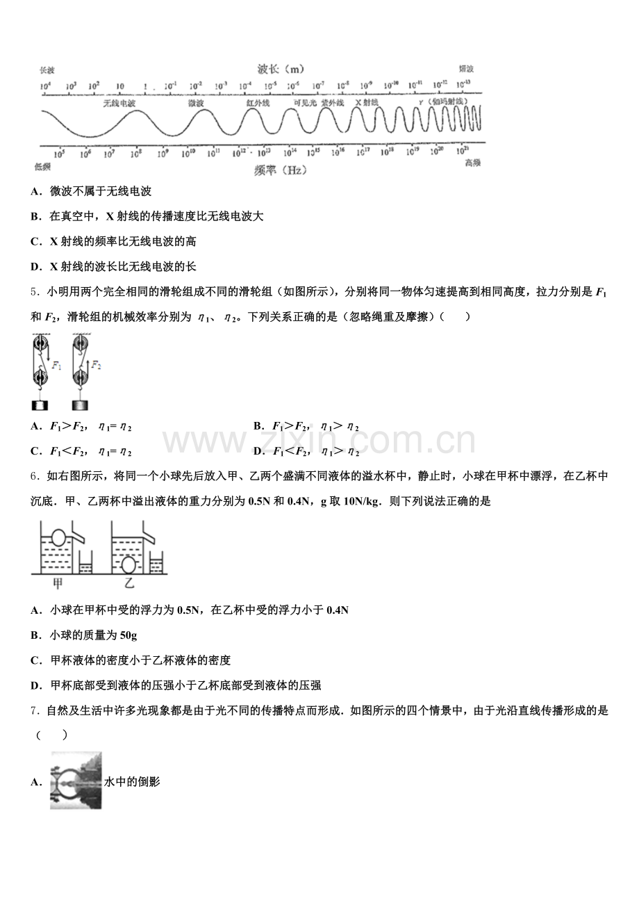 2025届浙江省新昌县达标名校初三线上自主联合检测试题物理试题含解析.doc_第2页