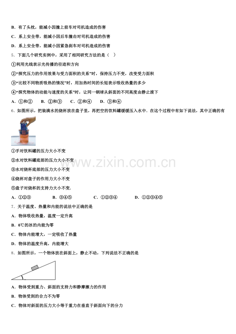 2025届吉林省延边州安图县中考物理试题模拟试卷含解析.doc_第2页