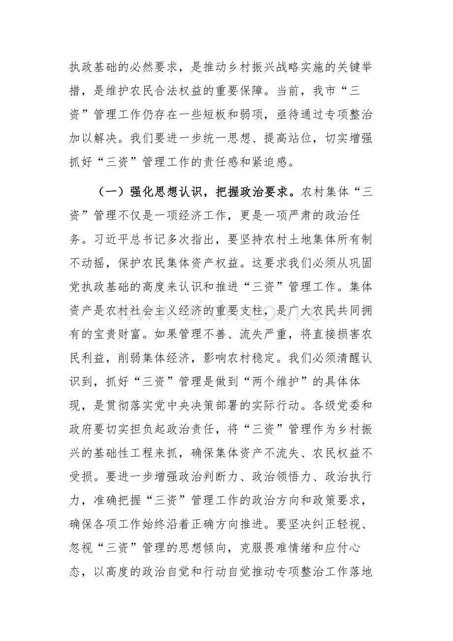 2025年农村集体“三资”管理问题专项整治推进会上的讲话范文.docx_第2页