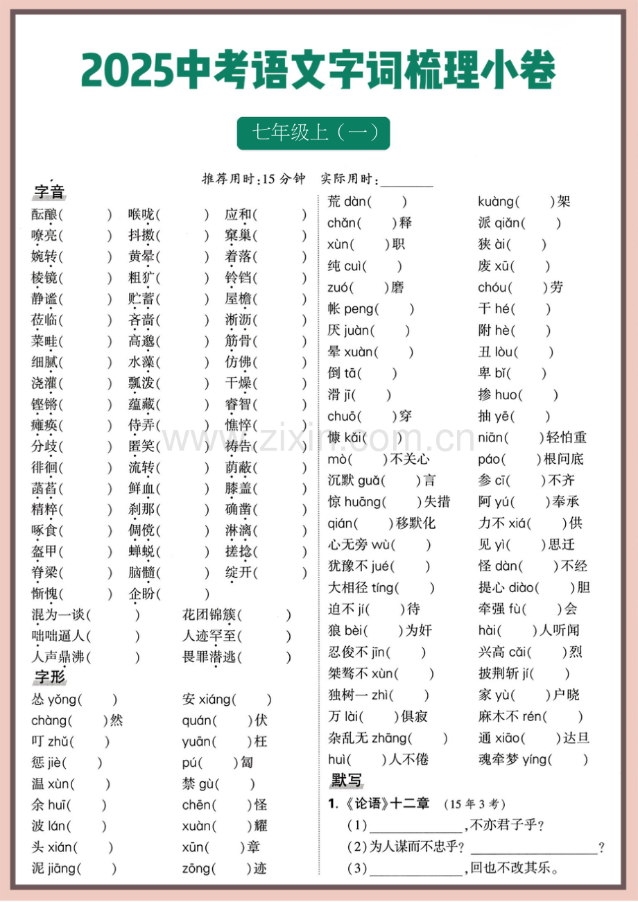 2025中考语文字词梳理资料.docx_第1页