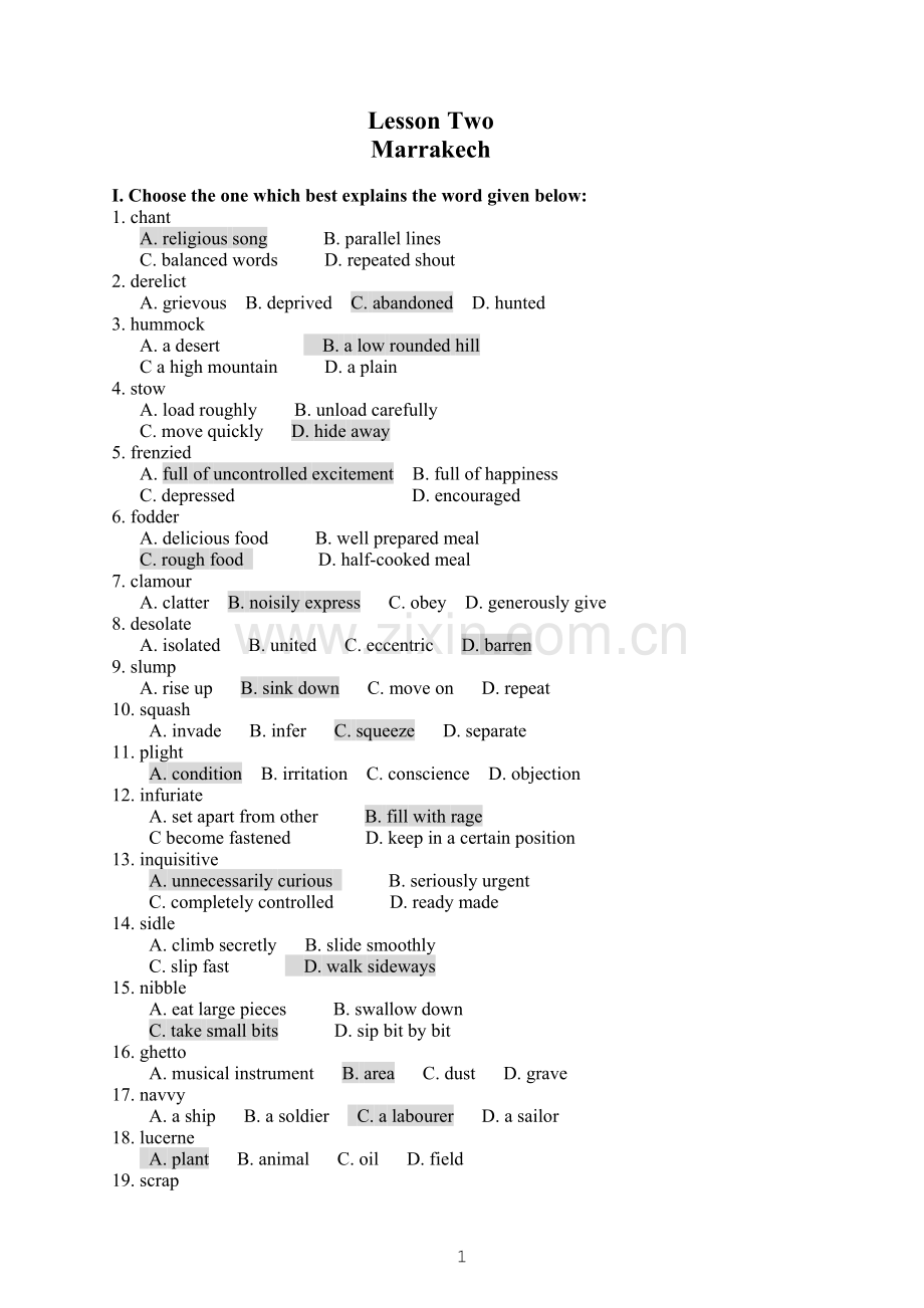 高级英语练习题含答案(第二册)-(2).doc_第1页