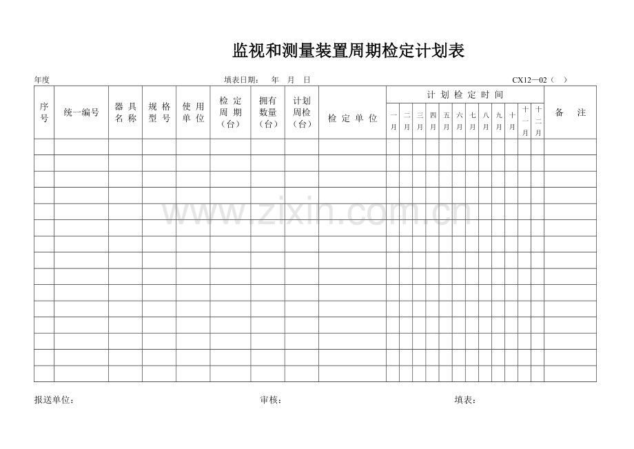 监视和测量装置周期检定计划表.doc_第1页