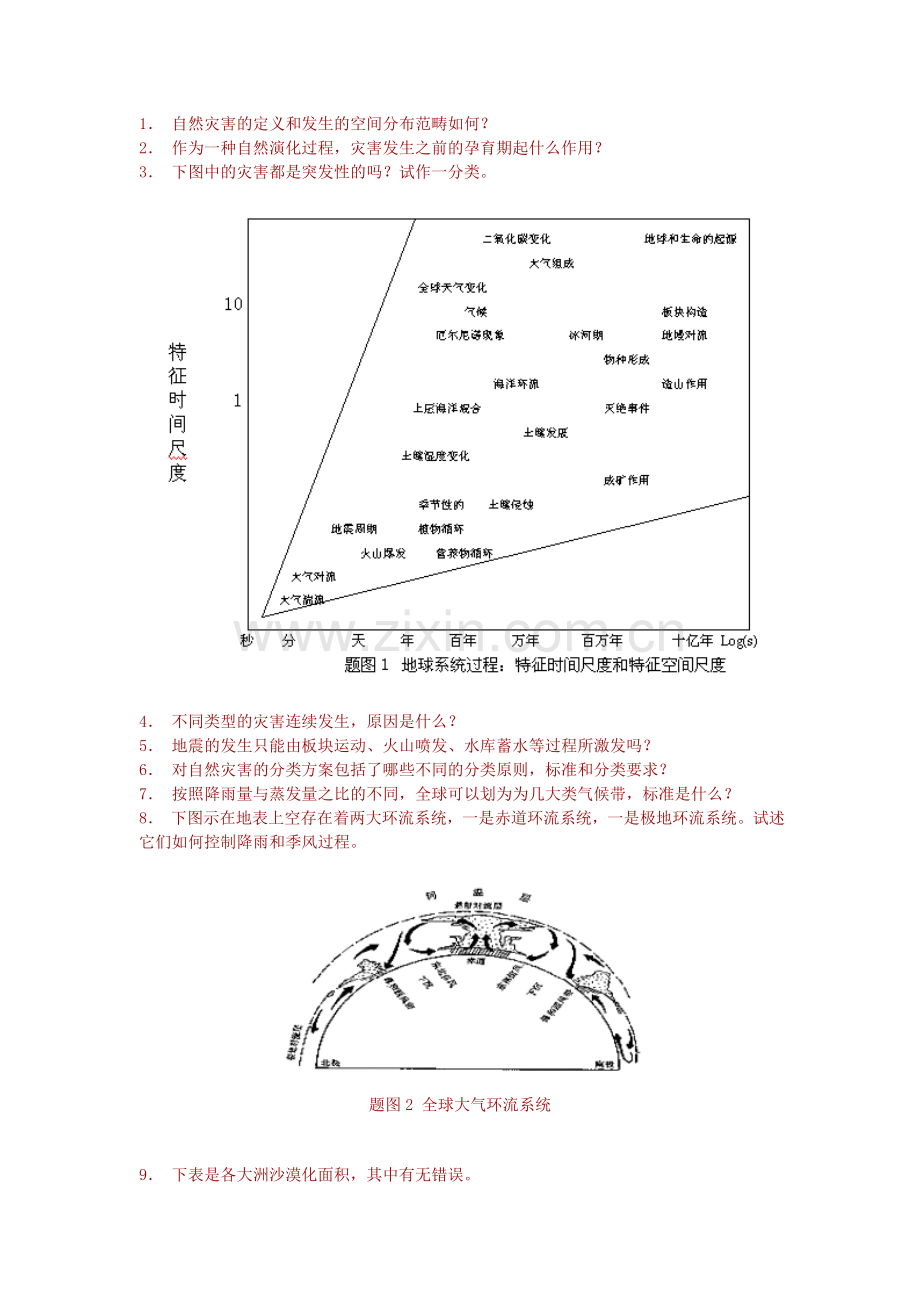 地球科学相关习题及答案.doc_第1页