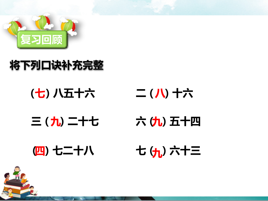 人教版数学二年级下册：第一课用7、8、9的乘法口诀求商(课件).pptx_第2页