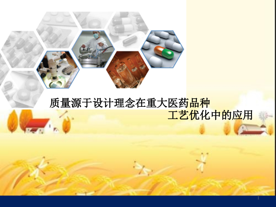 质量源于设计在重大医药品中工艺优化中的应用.ppt_第1页