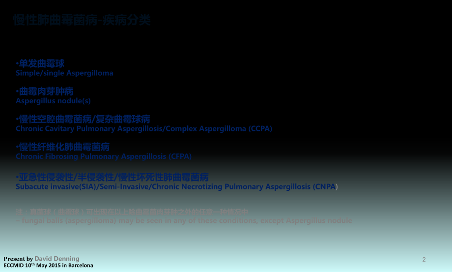 ECCMID曲霉菌指南简介慢性肺曲霉菌病感染.ppt_第2页