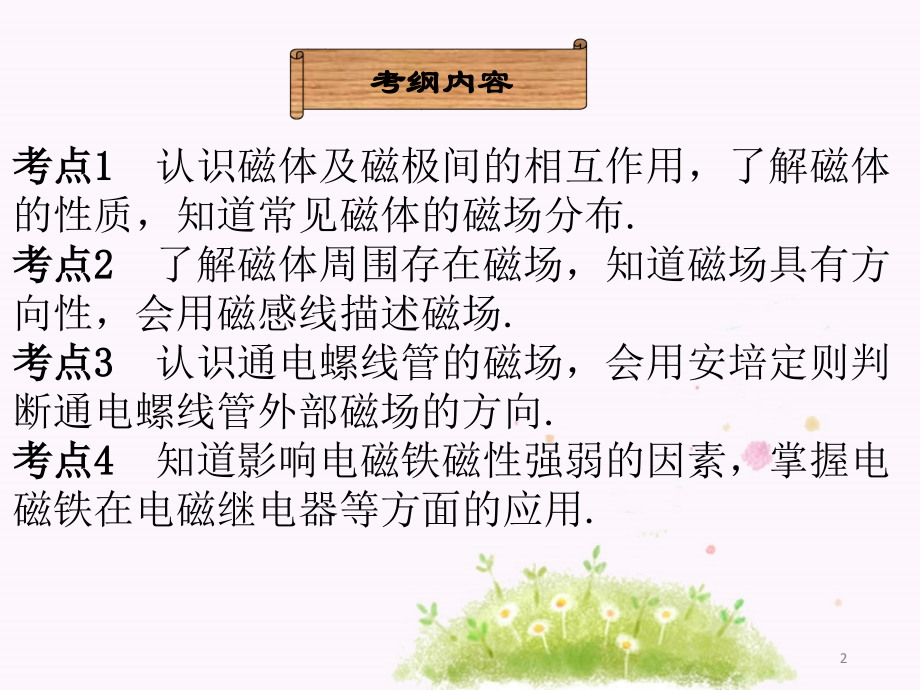 中考冲刺人教版2016年初中物理中考复习第二十章电与磁.ppt_第2页