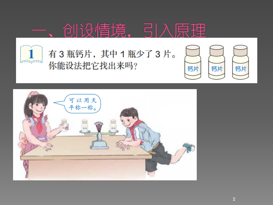 人教版五年级下册数学找次品.ppt_第2页