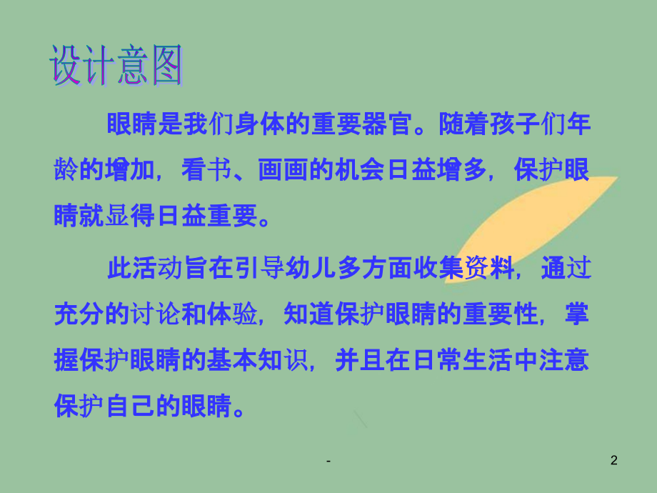 幼儿园大班健康活动：保护眼睛PPT课件.ppt_第2页