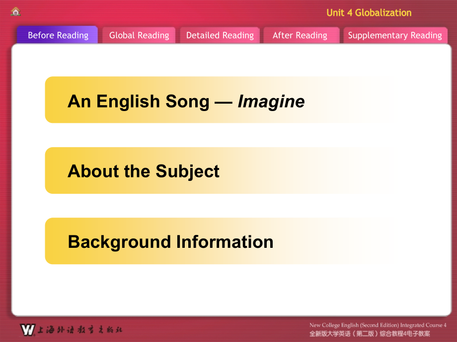 全新版大学英语综合教程4--电子教案-Unit4.ppt_第1页