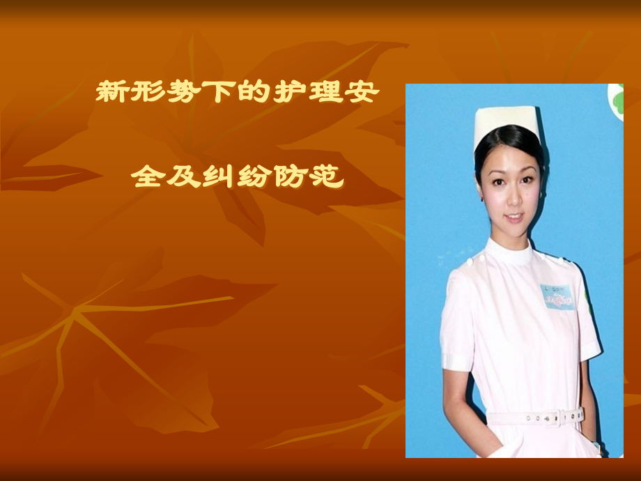 护理岗前培训新形势下护理安全及纠纷防范.ppt_第1页