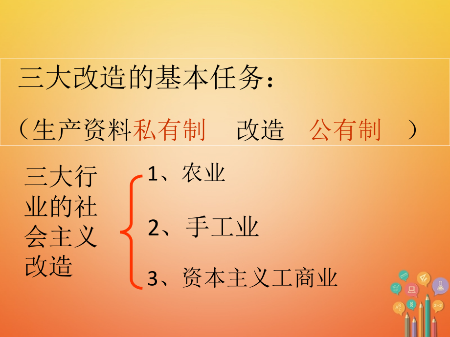 八年级历史社会主义制度的建立与社会主义建设的探索第课三大改造新人教版下.pptx_第2页