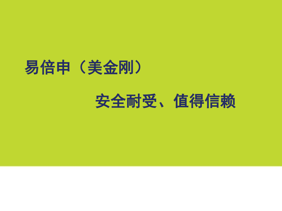 Safty-易倍申(美金-刚)--安全耐受、值得信赖.ppt_第1页