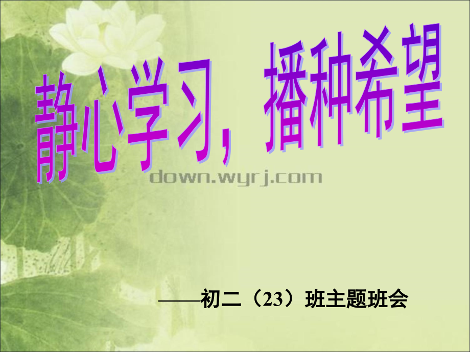 雷少梅《静心学习》主题班会.ppt_第1页