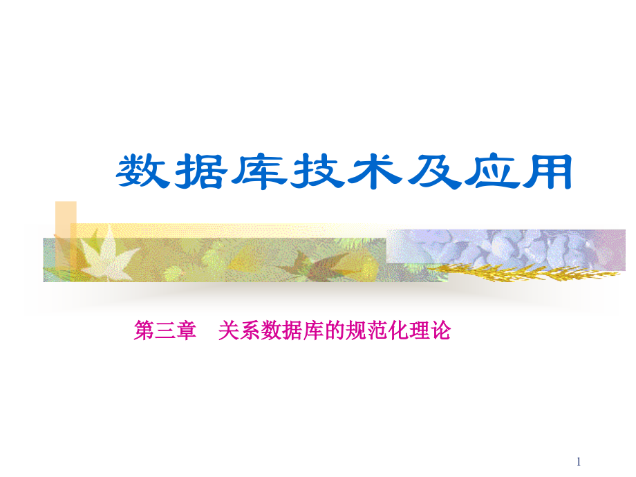 第3章关系数据库规范化理论1xt.ppt_第1页