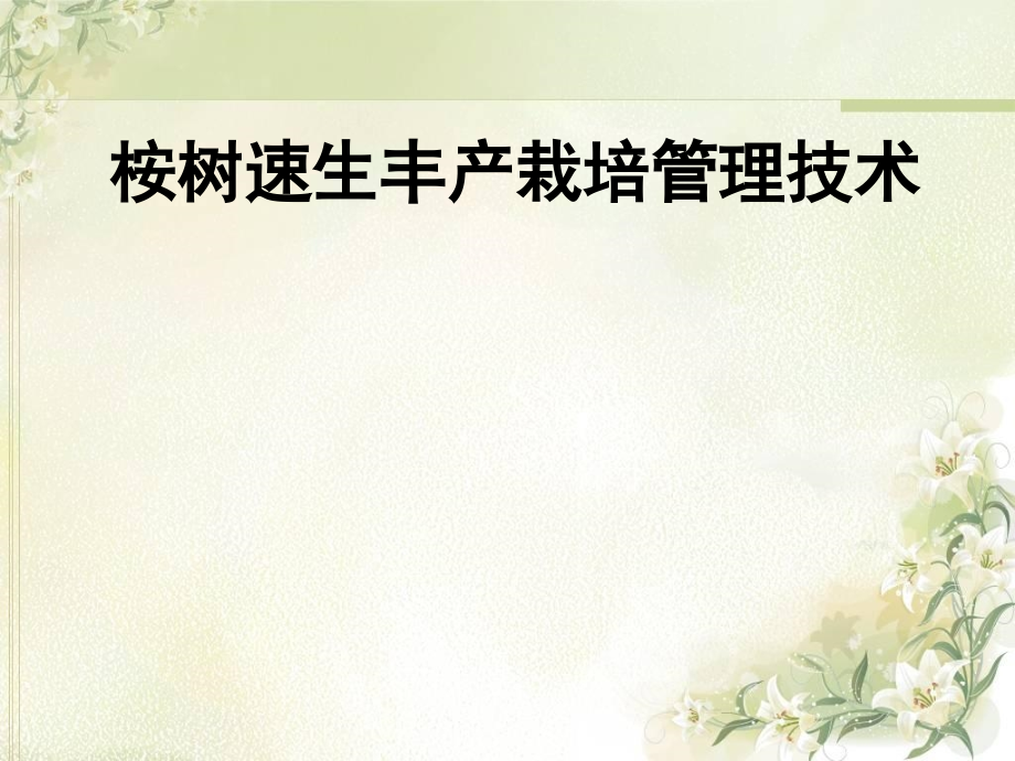 桉树速生丰产栽培管理技术.ppt_第1页