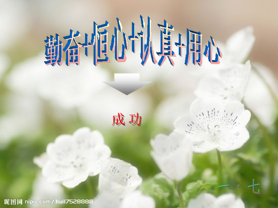勤奋+恒心+认真+用心=成功.ppt_第1页