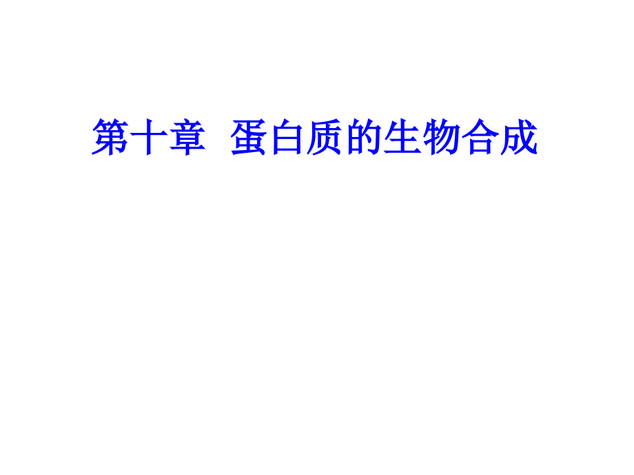 生物化学——第十章 蛋白质的生物合成.ppt_第1页