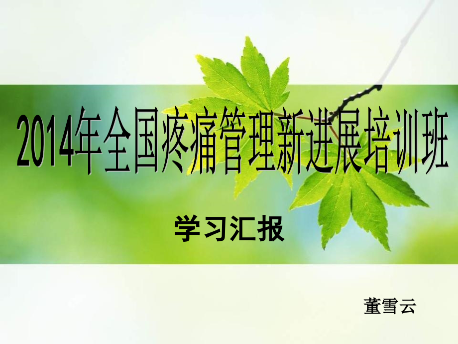 疼痛护理学习班汇报课件.ppt_第1页