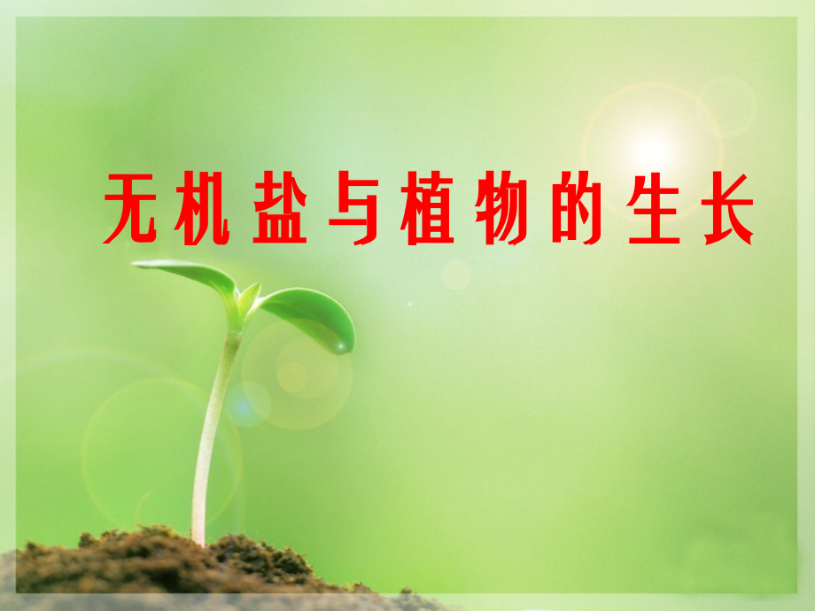 第三节无机盐与植物的生长.ppt_第1页