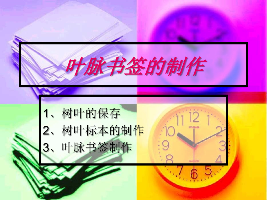 叶脉书签的制作及花卉培养.ppt_第1页