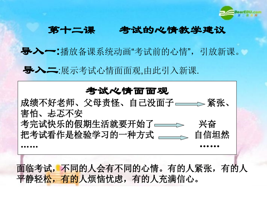七年级政治上册-考试的心情课件-教科版.ppt_第1页