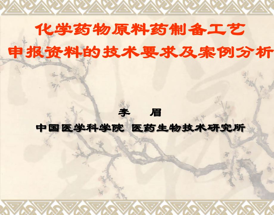 原料药工艺申报资料的技术要求及案例分析.ppt_第1页