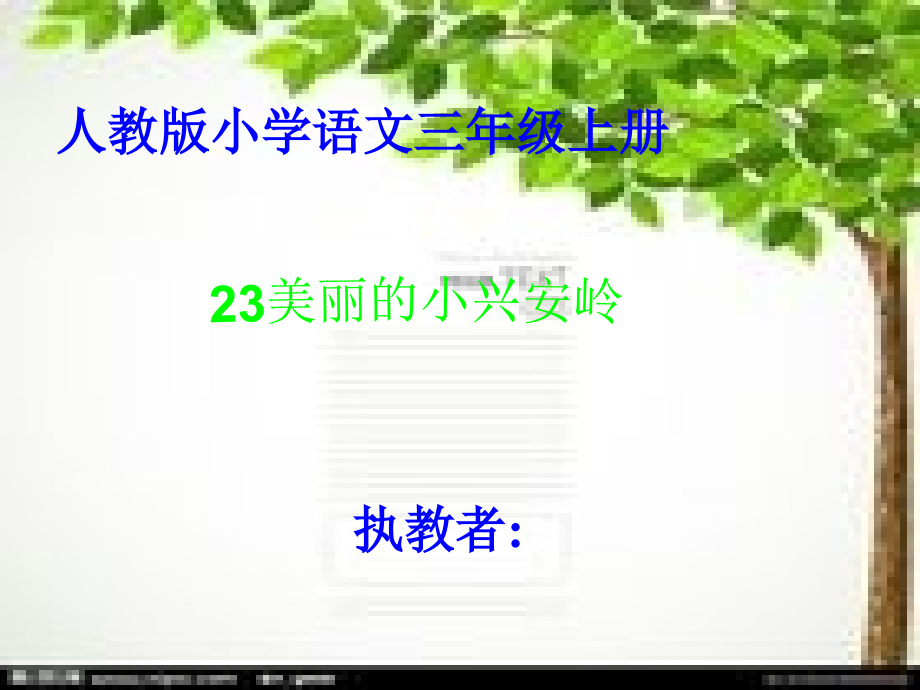 小学三年级语文美丽的小兴安岭.ppt_第1页