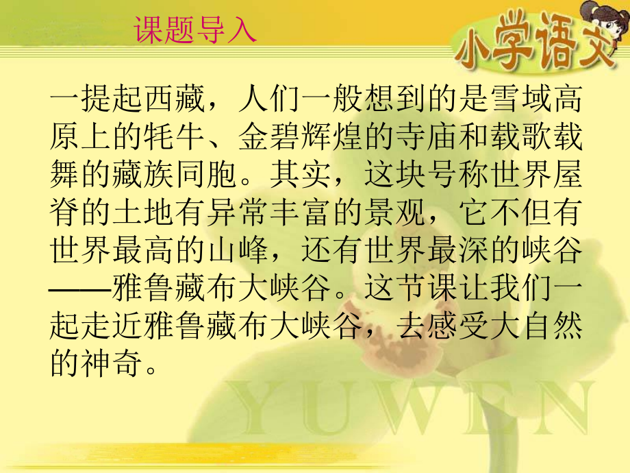 (人教新课标)四年级语文课件-雅鲁藏布大峡谷.ppt_第2页