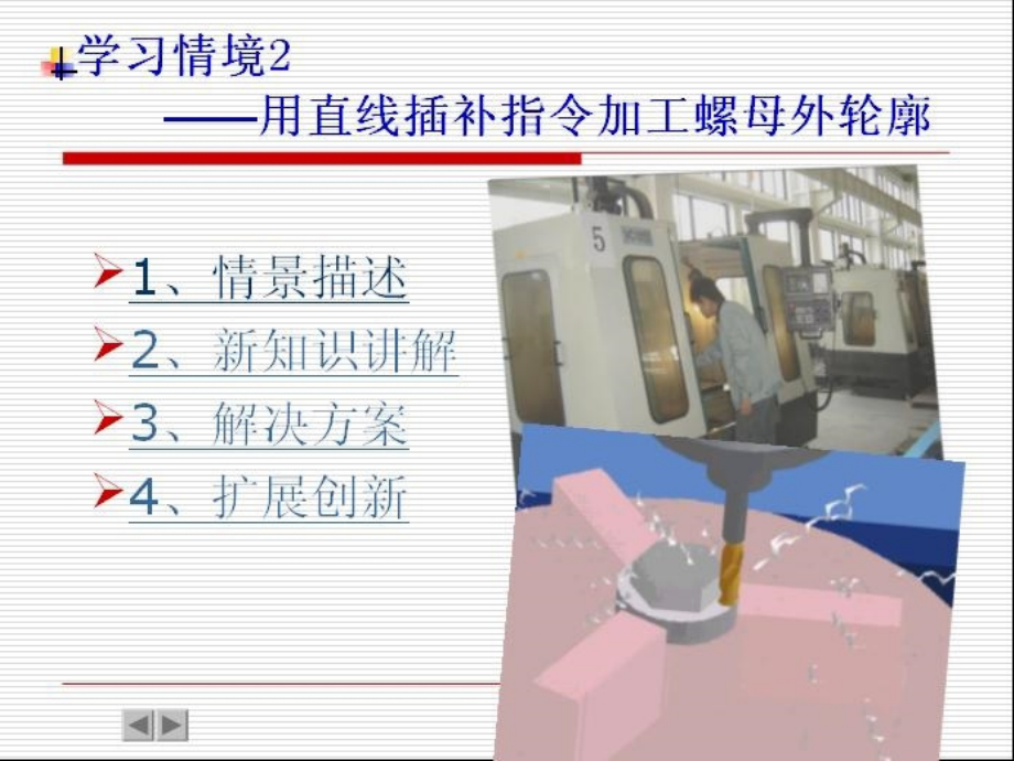 学习情境二 用直线插补指令加工螺母外轮廓.ppt_第1页