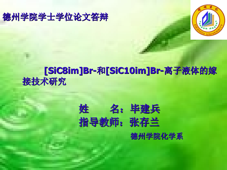 [SiC8im]Br-和[SiC10im]Br-离子液体的嫁接技术研究.ppt_第1页