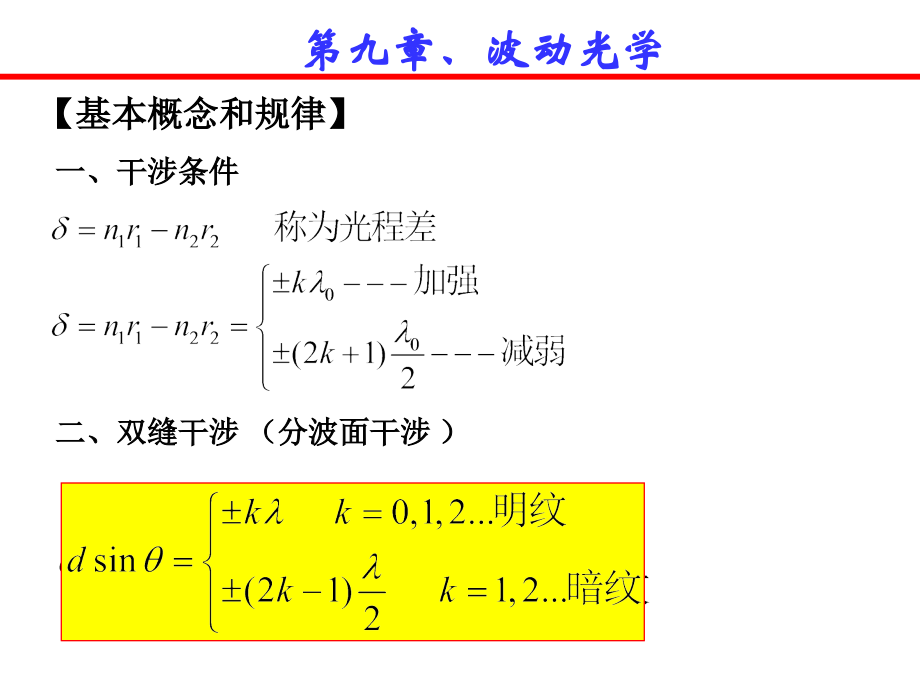 第9章波动光学习题课.ppt_第1页