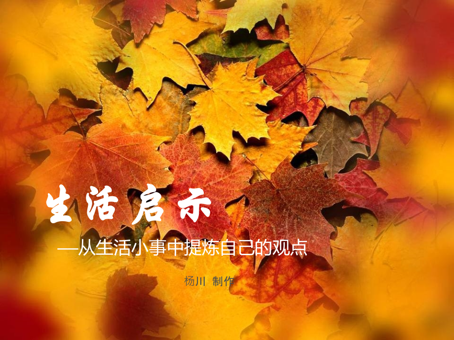 小学生作文辅导：生活中的启示.ppt_第1页