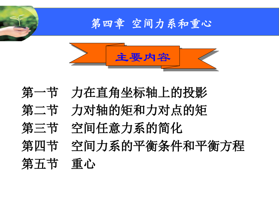 第四章 空间力系和重心.ppt_第1页
