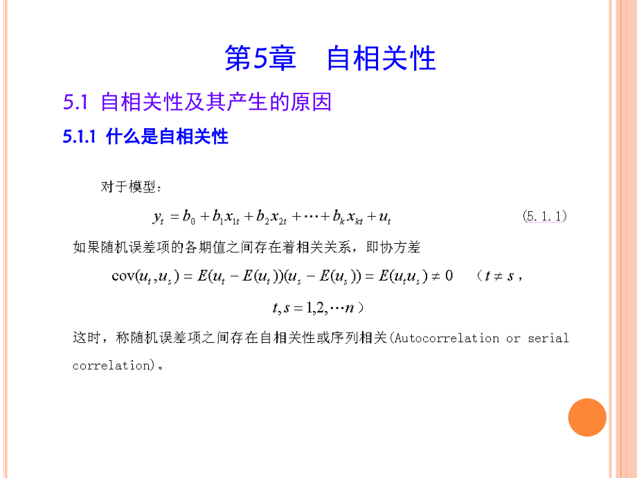 第5章计量经济学中的自相关性.ppt_第1页
