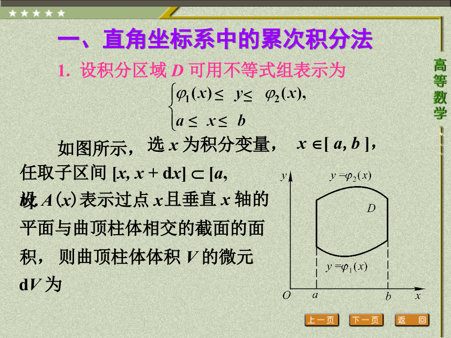 一,直角坐标系中的累次积分法.ppt_第2页