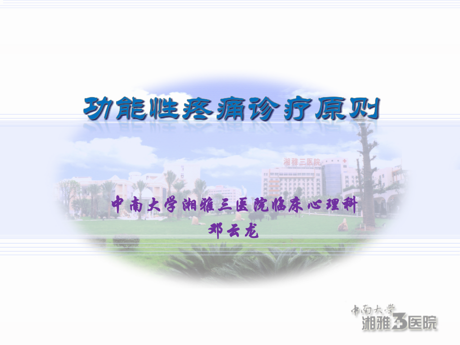 功能性疼痛诊疗原则(邓云龙)全解.ppt_第1页