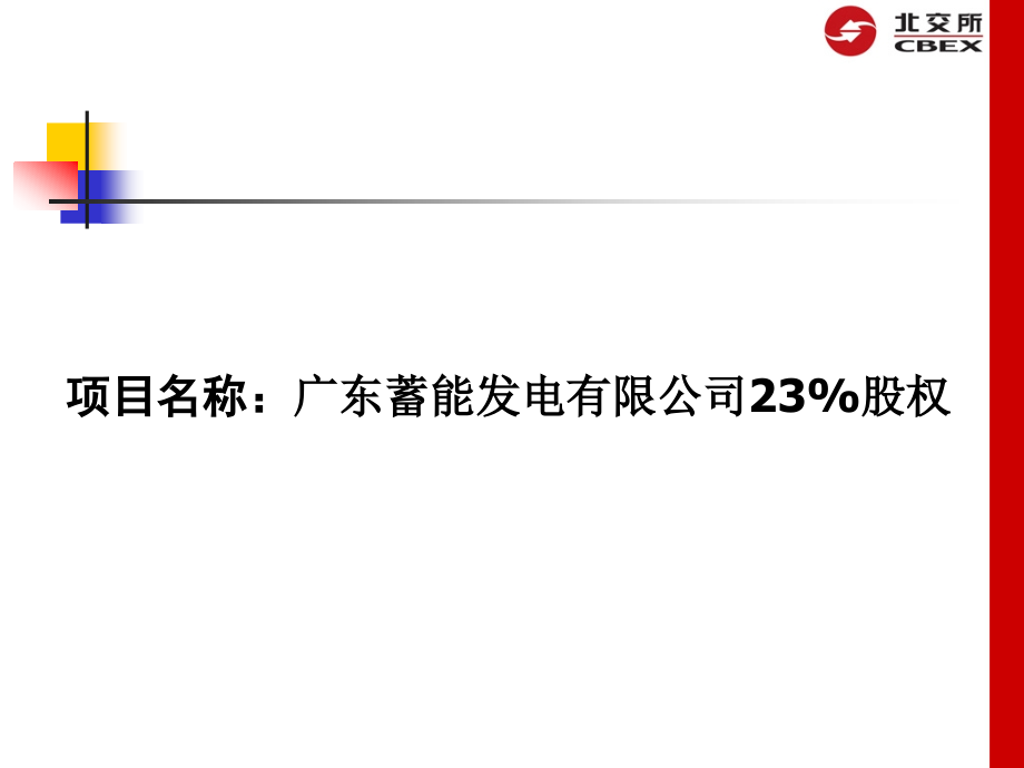 项目名称广东蓄能发电有限公司23%股权.ppt_第1页