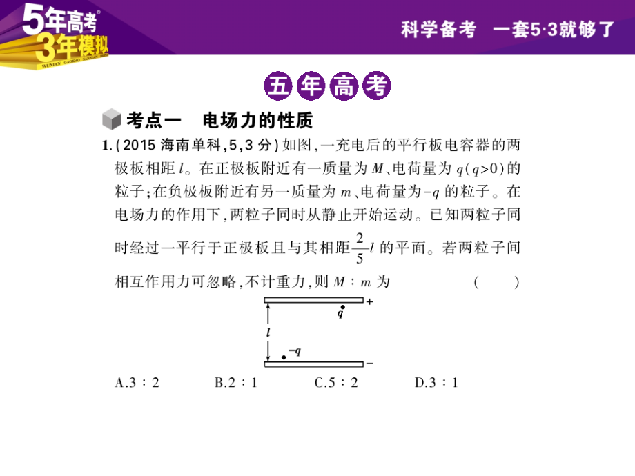 【5年高考3年模拟】2016届高三物理一轮复习(浙江专用-课件)专题六静电场(共157张PPT).pptx_第2页