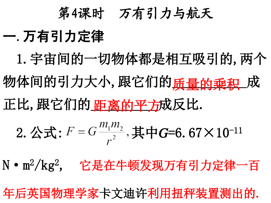 第04章.第4课时万有引力与航天.ppt_第1页