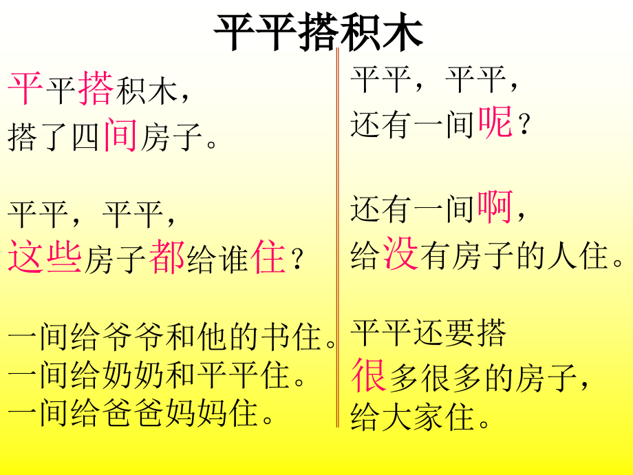 语文一年级上册《平平搭积木》.ppt_第2页