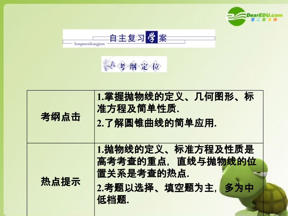 高三数学-第六篇-第八节抛物线课件-理-北师大版.ppt_第2页