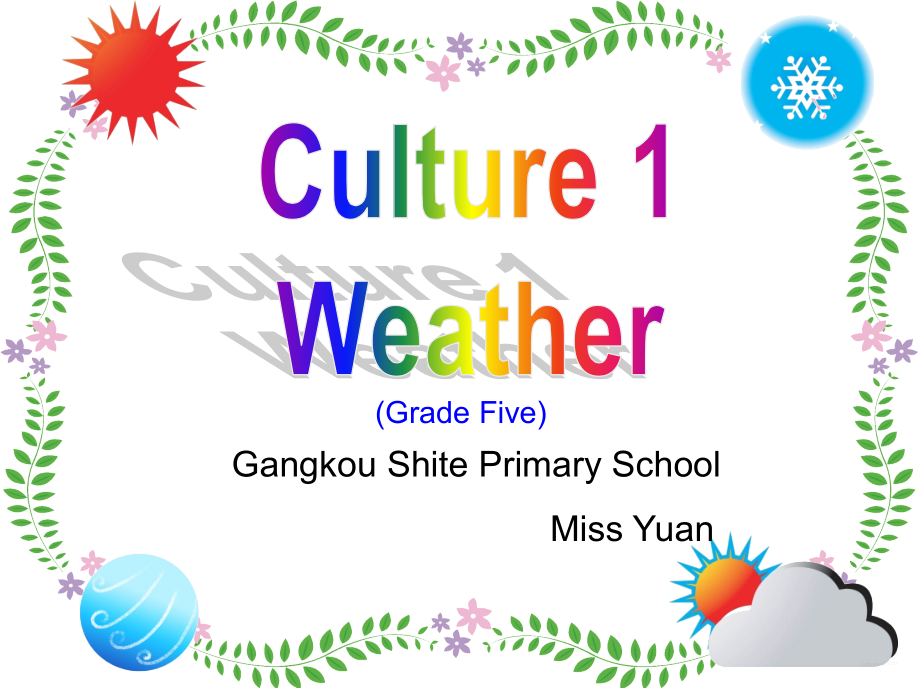 五年级英语Culture1Weather.ppt_第1页